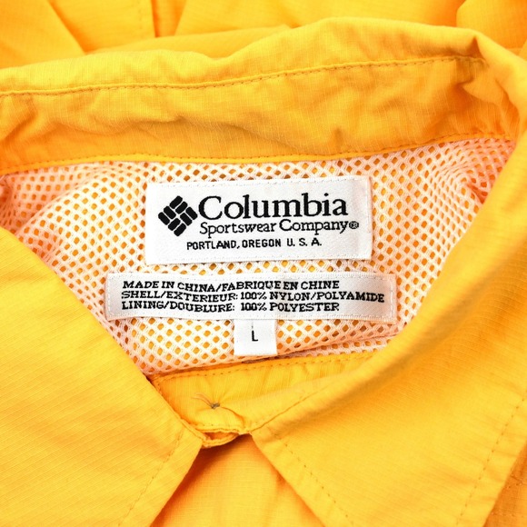 Columbia Long Sleeve PFG Shirt Size Large Color Yellow Gently Used Condition - Picture 4 of 4